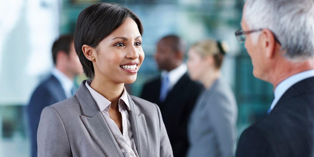 Professional adults networking.